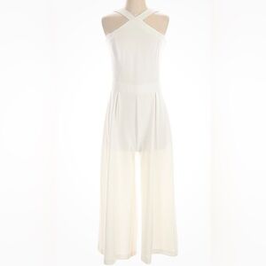 New York & Company Wide Leg Women Ivory Jumpsuit XL